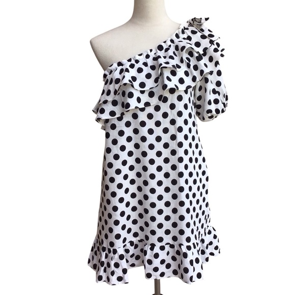 Lisa Marie Fernandez Polka Dot Ruffle Linen Mini Dress NEW - Picture 7 of 15